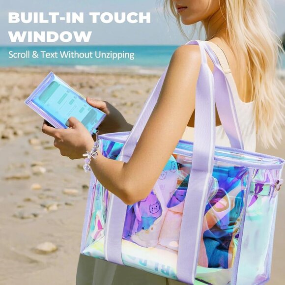 Elegant 26L Clear Beach Tote Bag - Waterproof, Foldable & Sandproof Design - Picture 7 of 7